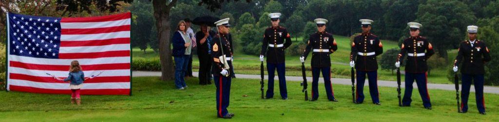 Marines and flag Rifle Volley